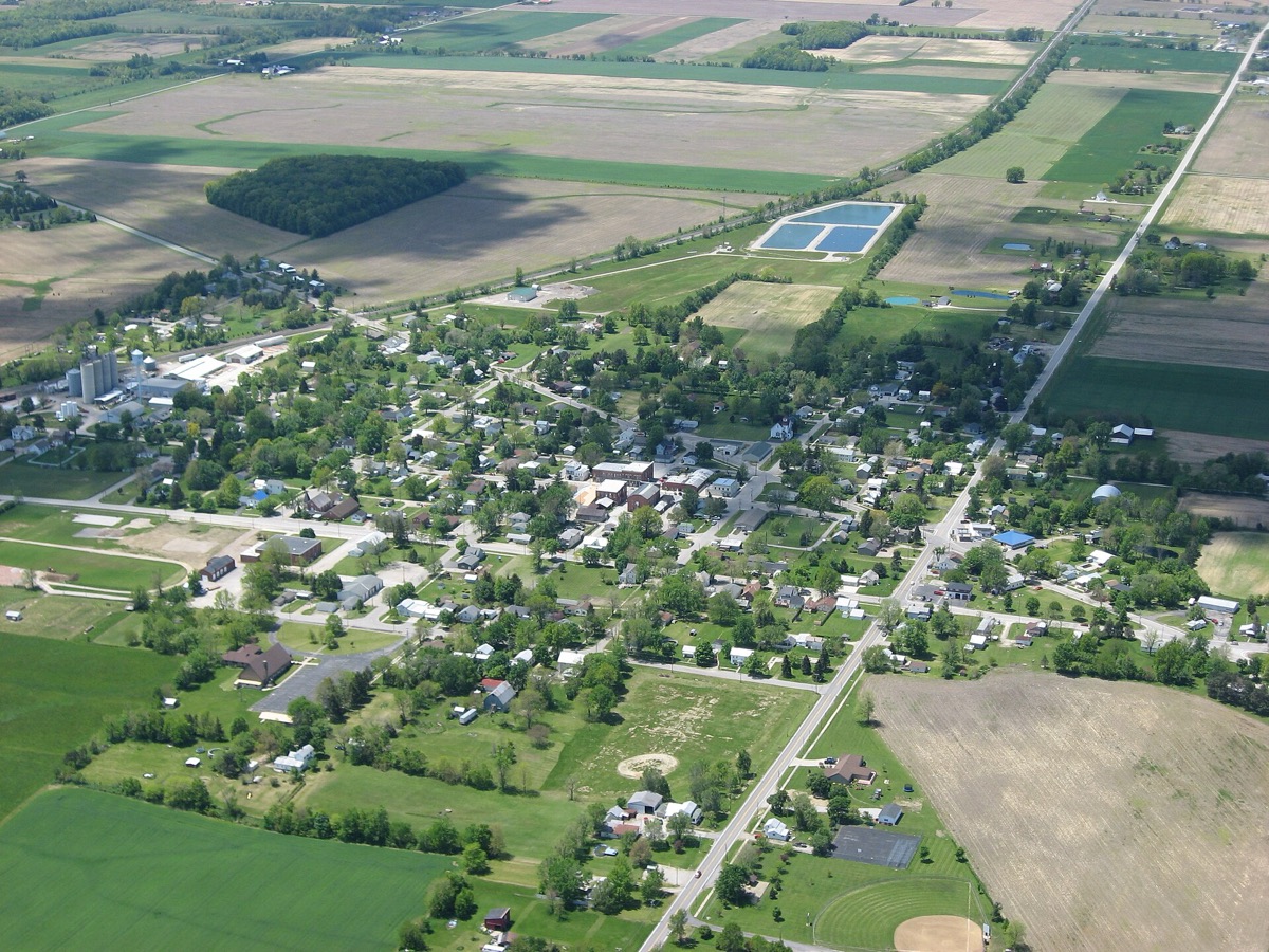 The village of Republic, Ohio, seen from the air